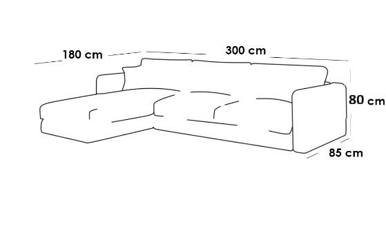 L-shape sofa 300×180×85 