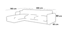 L-shape sofa 300×180×85 