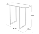 Iron, MDF and Marble wood Side Table White and Gold - 45x25x55 cm