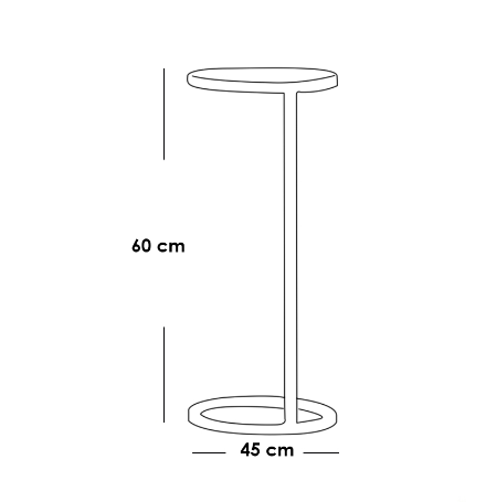 Iron, MDF and Marble wood Side Table White and Gold - 45x45x60 cm