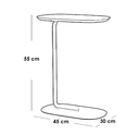 Iron, MDF and Marble wood Side Table Black and White - 45x30x55 cm