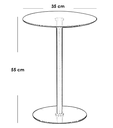 Iron and Transparent Glass Side Table Black - 35x35x55 cm
