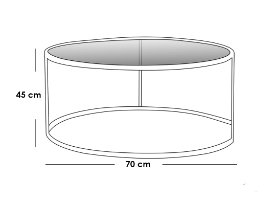 Iron and Glass Coffee Table Gold - 70x70x45 cm