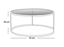 Iron and Glass Coffee Table Gold - 70x70x45 cm