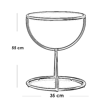 Iron and Glass Side Table Black - 35x35x55 cm