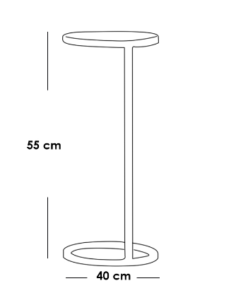 Iron and Glass Side Table Gold - 40x40x55 cm