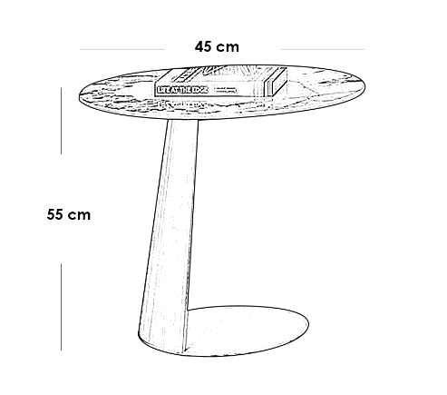Iron, MDF and Marble wood Side Table Gold and White - 45x45x55 cm