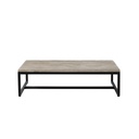 Iron, MDF and Marble wood Coffee Table Black and Grey - 120x60x45 cm