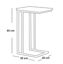 Iron and Glass Side Table Black - 35x35x55 cm