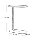 Iron and Mdf Wood Side Table Brown and Black - 45x30x55 cm
