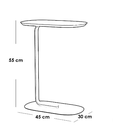 Iron, MDF and Marble wood Side Table Black - 45x30x55 cm