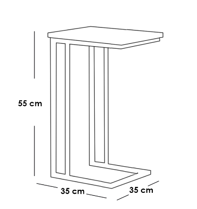 Iron and Transparent Glass Side Table Gold - 35x35x55 cm