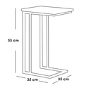 Iron and Glass Side Table Black - 35x35x55 cm