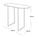 Iron, MDF and Marble wood Side Table Black and White - 45x25x55 cm