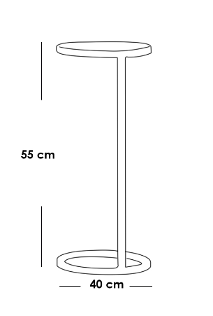 Iron and Glass Side Table Black and Brown - 40x40x55 cm