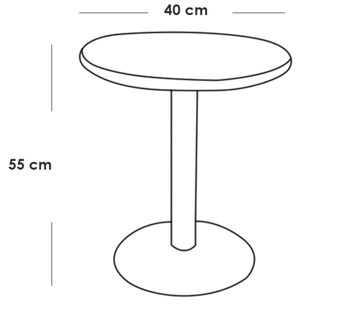 Side Table 40×55 cm - Black & Gold