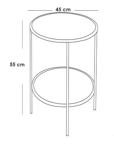 Side Table 45×55 cm - Black & Gold