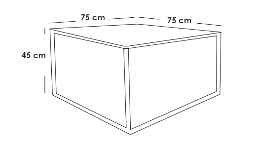 Side Table 75×75×45 cm - Grey & Black