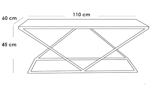 Coffee Table 110×60×45 cm - Gold & White