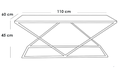 Coffee Table 110×60×45 cm - Gold & White