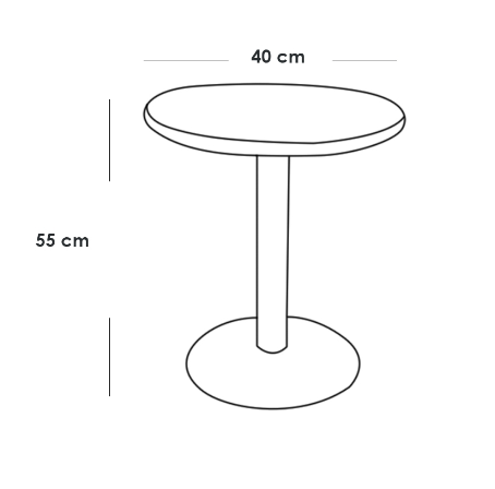 Side Table 40×55 cm - Gold