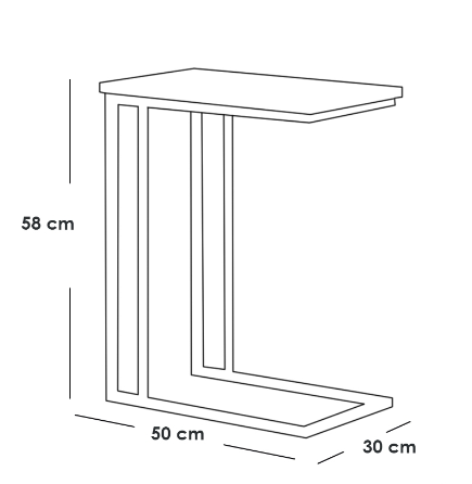 Side Table 50×30×58 cm - Black & Gold