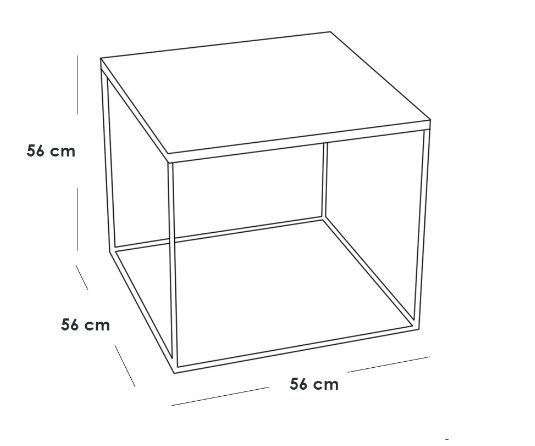 Side Table 56×56×56 cm - Black & Brown