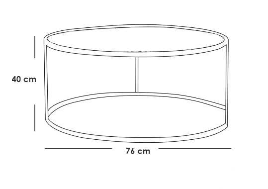 Coffee Table 76×40 cm - Black & White
