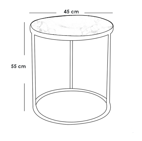 Side Table 45×55 cm - Black & White