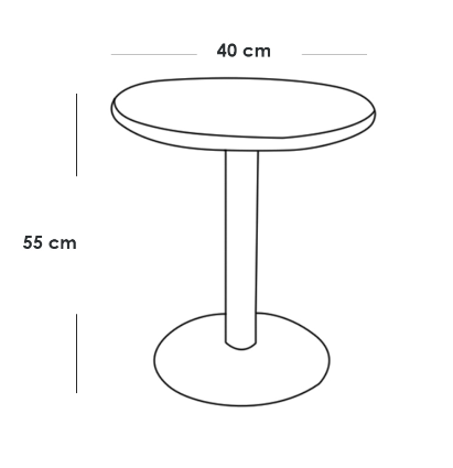 Side Table 40×55 cm - Black