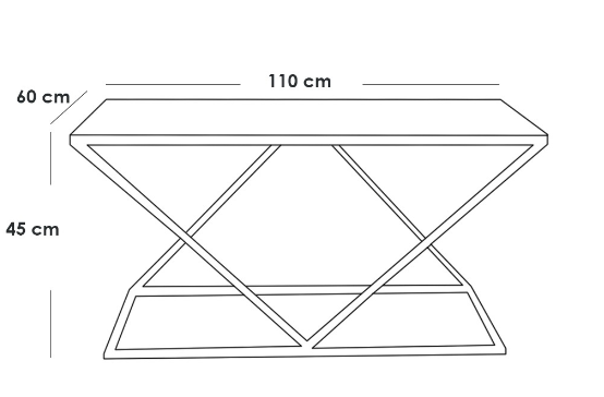 Coffee Table 110×60×45 cm - Black & Brown