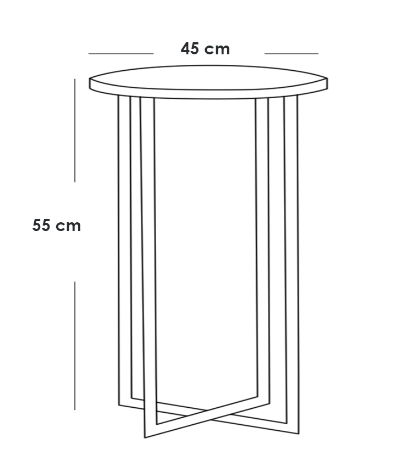 Side Table 45×55 cm - Black & White