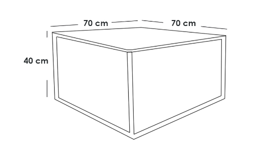 Coffee Table 70×70×40 cm - Black & White