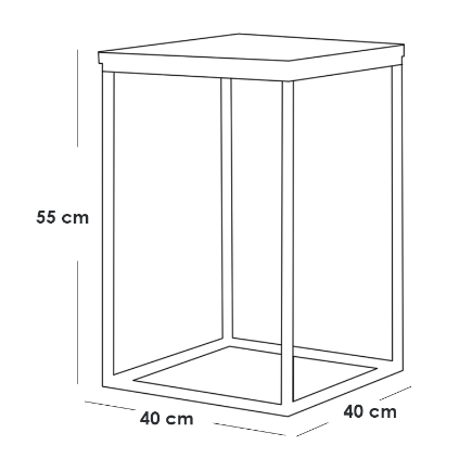 Side Table 40×40×55 cm - Multi Color