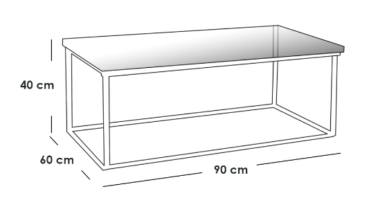Coffee Table 90×60×40 cm - Gold