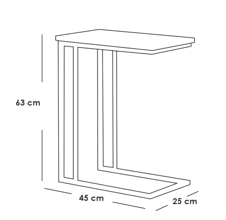 Side Table 45×25×63 cm - Black