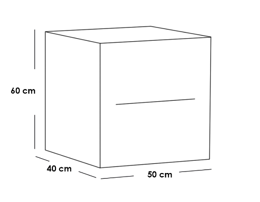 Bedside Table 50x40x60 cm - White 