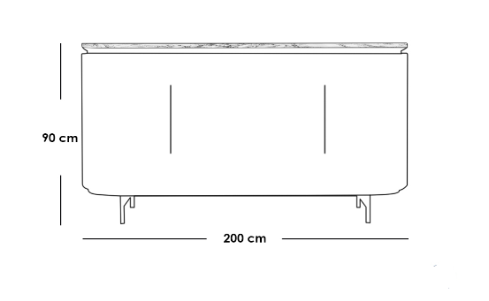 Console 90×40×200 cm - White & Beige 