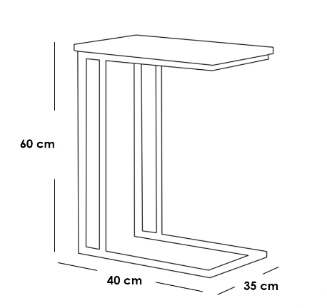 Metal and Marble wood Side Table Set 2 Pieces - Black and White