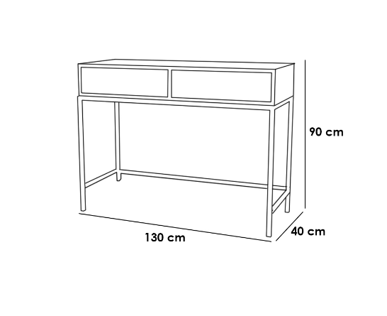Console 90×130×40 cm - Beige & Black 