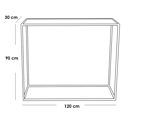 Metal and Marble Wood Console Black and Gold - 120x30x90 cm