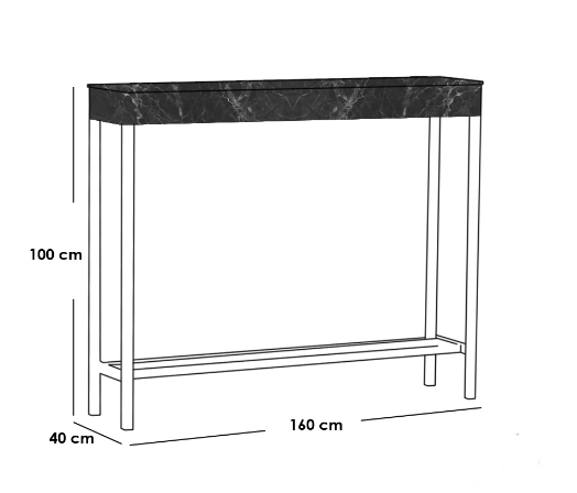Console 100×40×160 cm - Black 