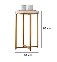 Side Table 55×80 cm - White & Gold