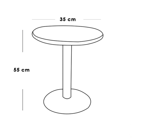Side Table 55×35 cm - Black & White