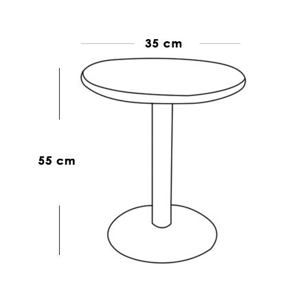 Side Table 55×35 cm - Black & White