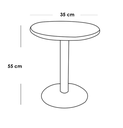 Metal and Marble Wood Side Table Black - 35x55 cm