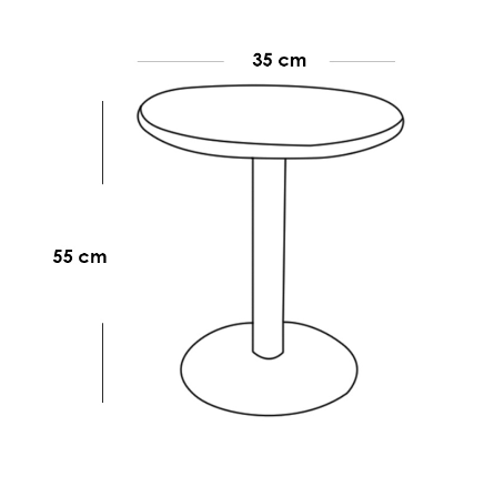 Metal and Marble Wood Side Table Gold and White - 35x55 cm