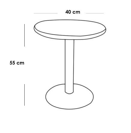 Metal and Marble Wood Side Table Black and White - 40x55 cm