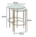 Side Table Set - 2 Pieces - Gold & Transparent 