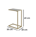 Side Table 65×25×35 cm - Gold & Transparent 